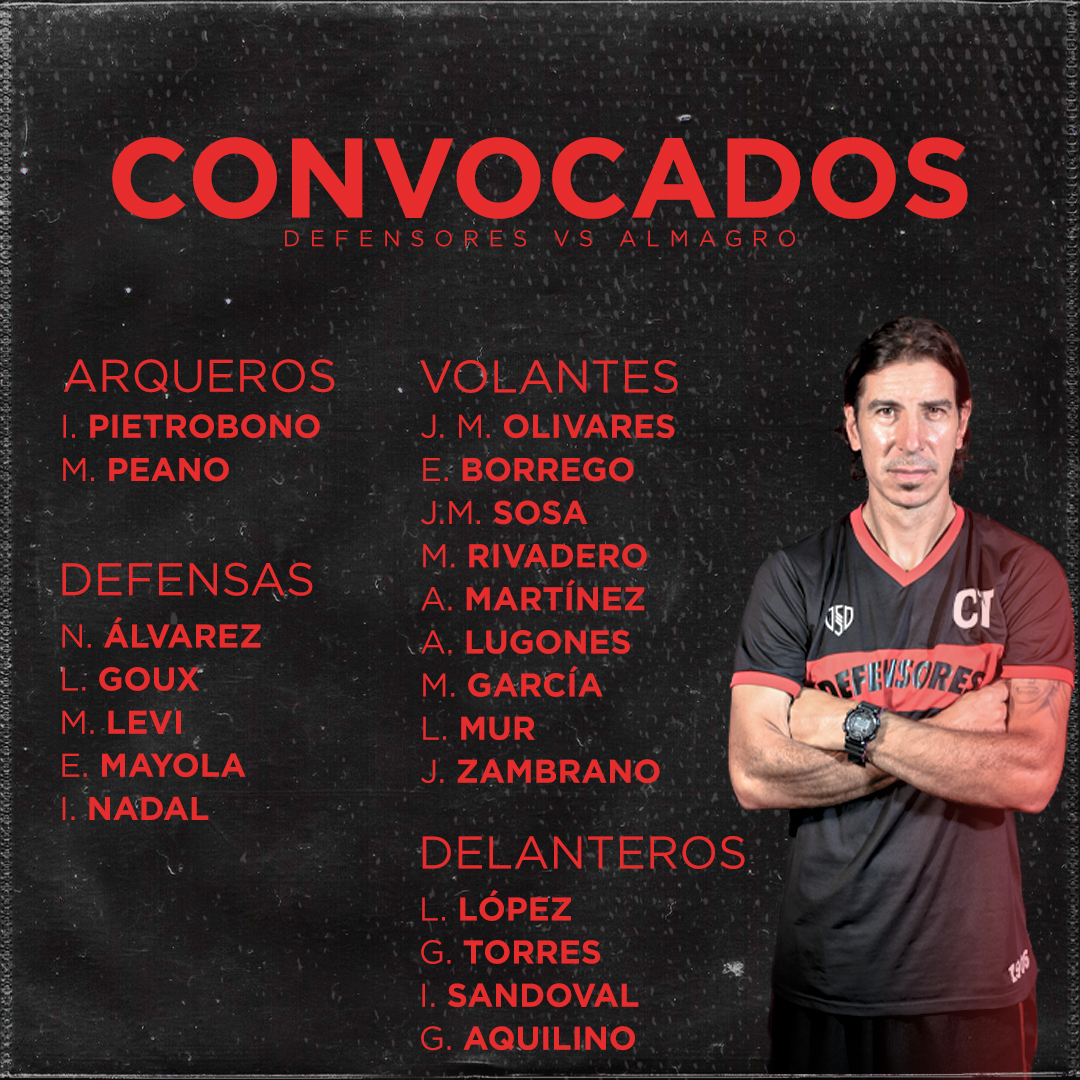 Lista de convocados vs Almagro