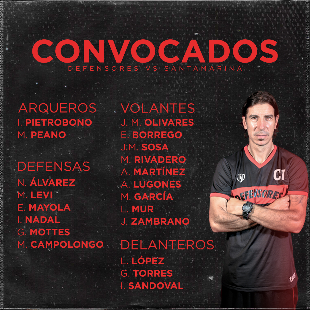 Lista de convocados vs Santamarina